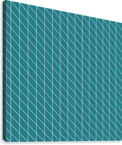 Cyan Checkers Pattern Canvas Print
