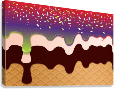 Red Purple Creamy Waffle Art  Canvas Print