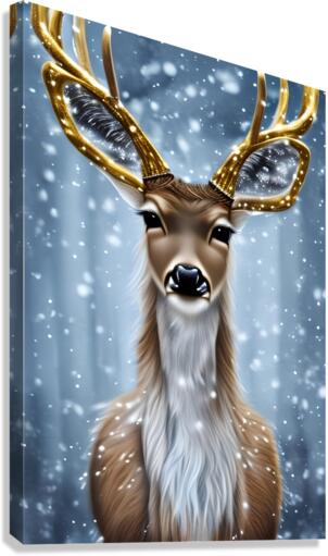 Snow Deer Canvas Print