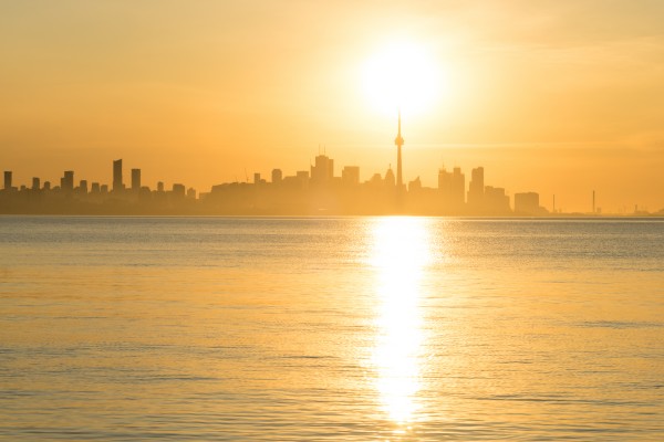 Holding Up the Sun - Toronto Sunrise in Brilliant Gold by GeorgiaM