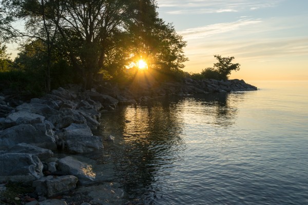 Cool Heat - Golden Summertime Sunburst on Lake Ontario in Toronto by GeorgiaM