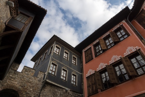 Old Town Plovdiv - Revival Houses Hugging a Medieval City Gate by GeorgiaM