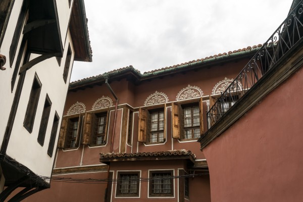 Old Town Plovdiv - Hugging Revival Houses in White Russet and Brown by GeorgiaM