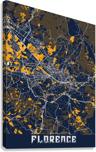 Florence City Map Canvas Print