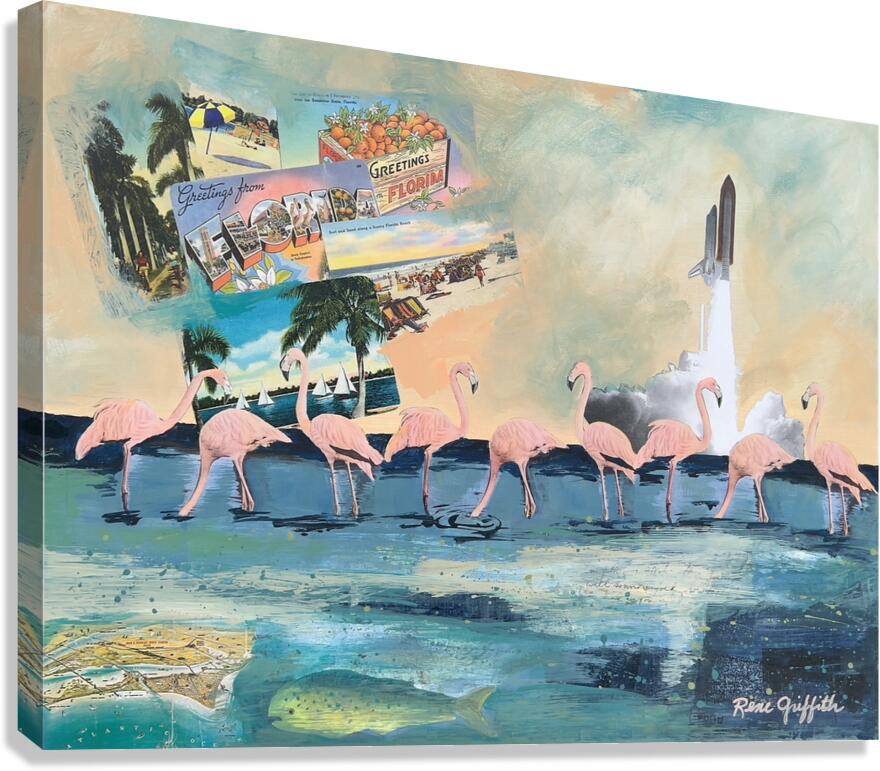 Flamingo Parade Canvas Print