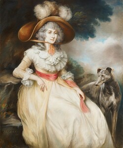 Portrait Of Miss Hannay With Her Dog 1793 