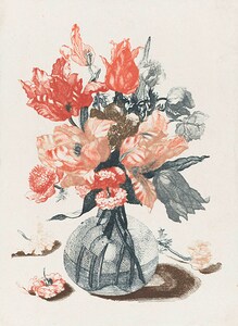 Five Prints of Flowers in Glass Vases