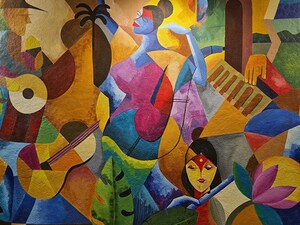 Abstract wall painting of a culture