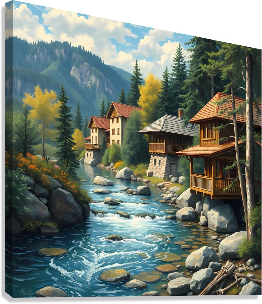  Mountain river  Canvas Print