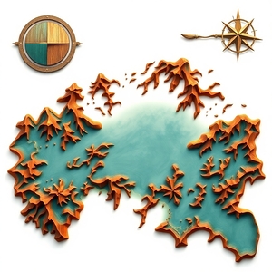 The Artisans Map: A Fantasy Land in Wood and Water