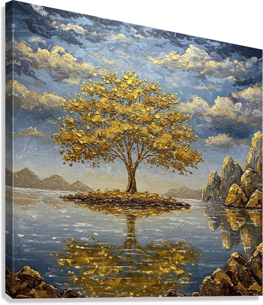 The Golden Tree of Reflection Canvas Print