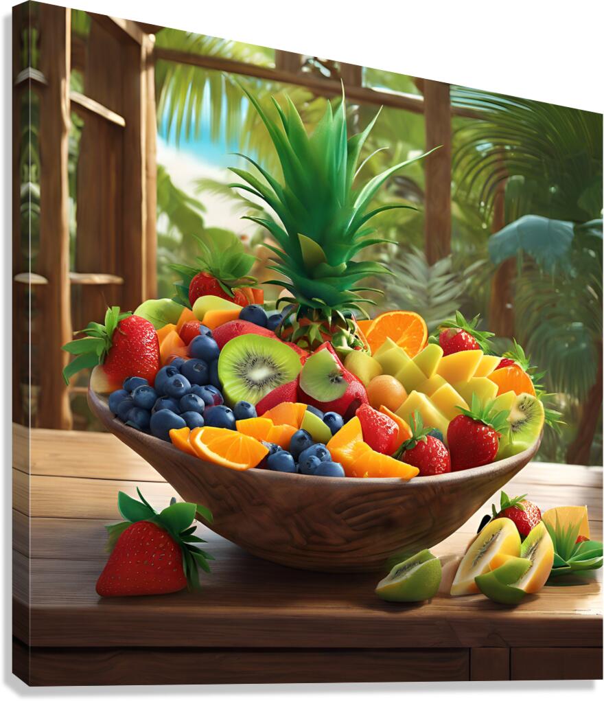 a mouthwatering scene set in a tropical Canvas Print