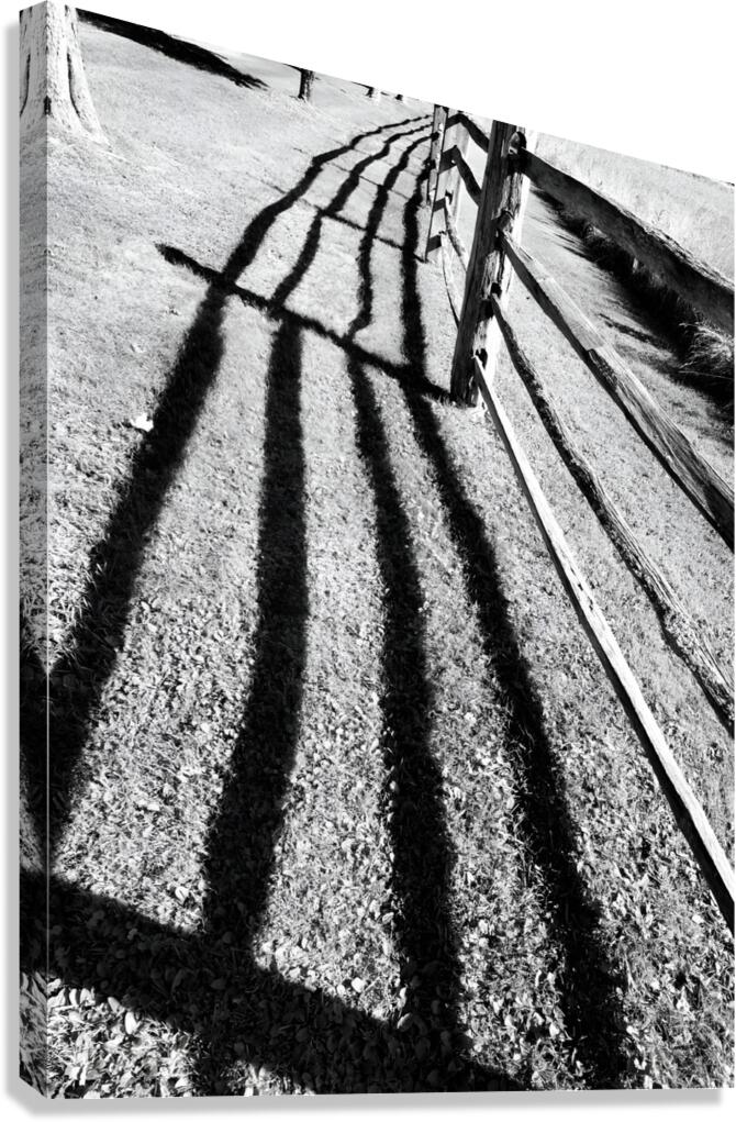 Split Rail Shadows  Canvas Print