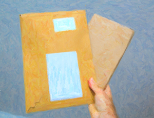 Hand drawn abstract painting on canvas with color texture of POV