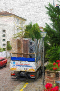 Hand drawn abstract painting on canvas with color texture of sca