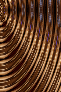 Golden Circular Pattern with Futuristic Layers