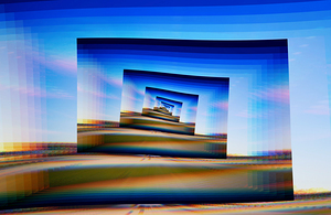 Large view of modern factory in metaverse conceptual reality imagination