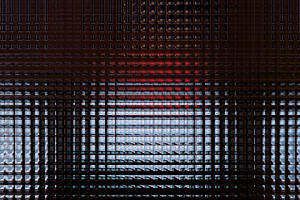 Futuristic abstract grid with red and blue lighting
