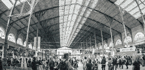  painting on canvas with color texture of ultra wide angle view 