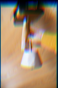 Colorful glitch abstract with pixelated distortion