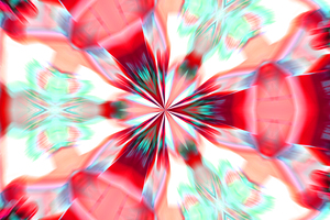 Abstract Red and White Clock