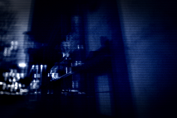 Dark Occult TV Effect with Blue Shadows Print