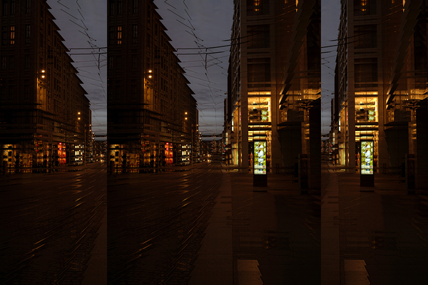 Illuminated Urban Nightscape Print