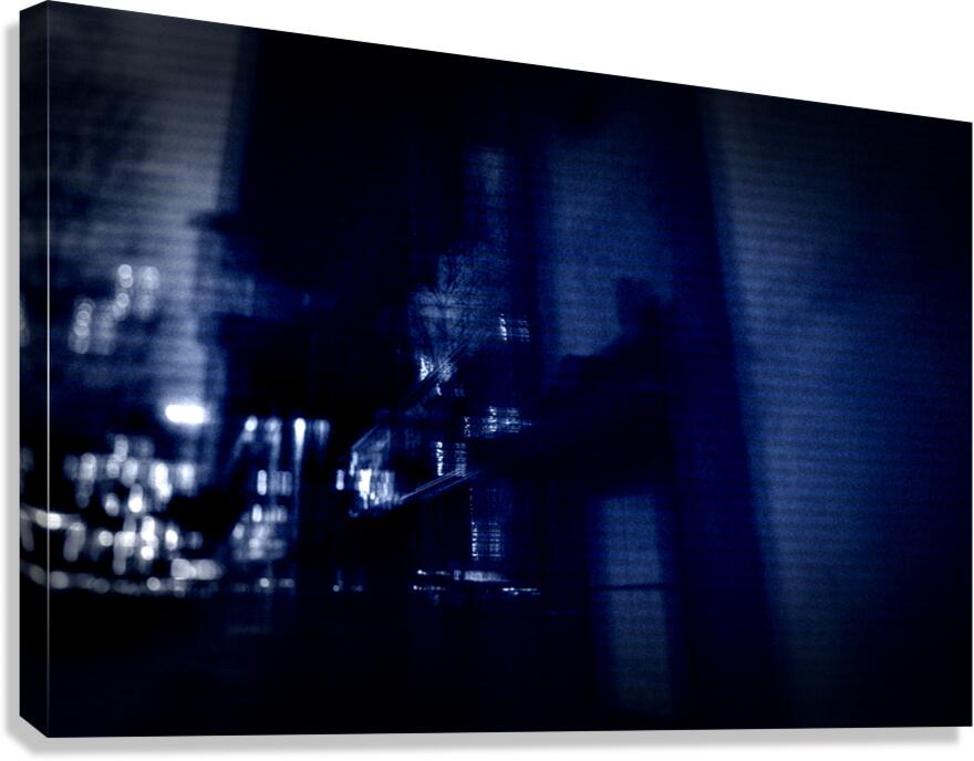 Dark Occult TV Effect with Blue Shadows Canvas Print