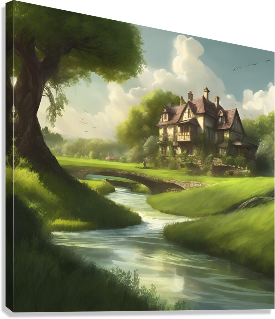 A painting of the beautiful time in the countryside Canvas Print