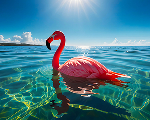 Pink Flamingo Under The Sky