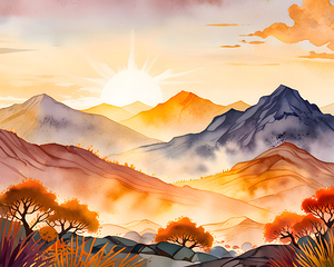 Sunlit Trees and Shadowed Valleys