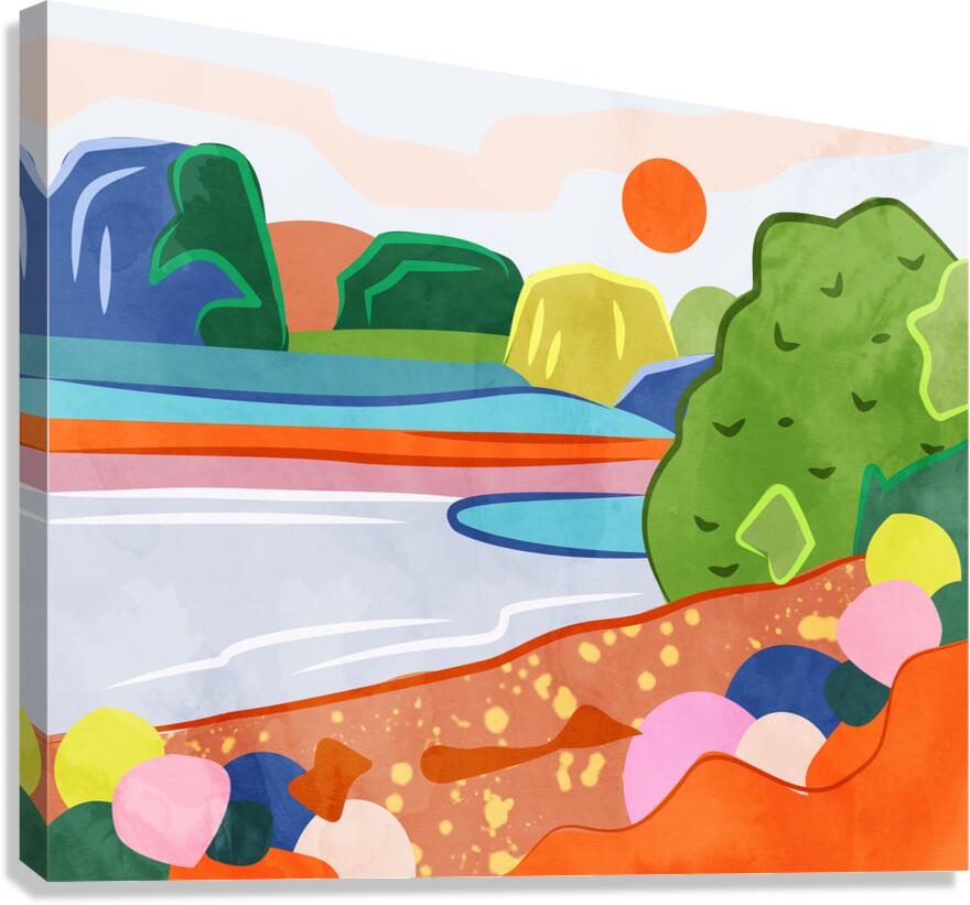 Pastel Sunset Over the Valley Canvas Print