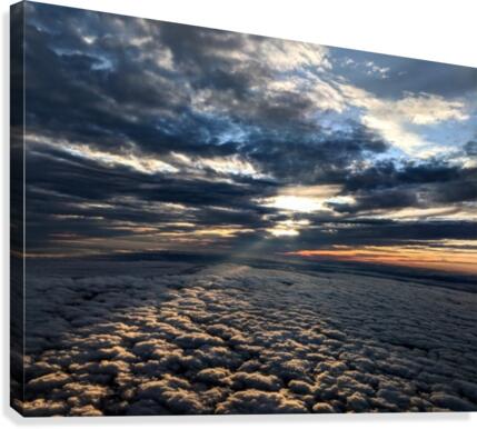 Light shining through clouds  Canvas Print