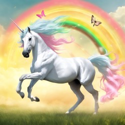 A stunning portrait of a majestic unicorn like