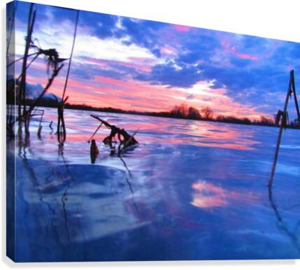 Low winter sunset Canvas Print