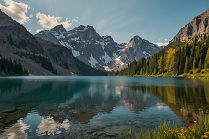  A serene and detailed  landscape featur