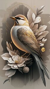 a captivating illustration of a songbird artfully