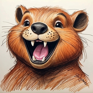 Default A cartoon beaver with its teeth chatterin