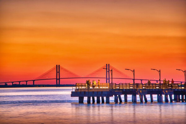 SUNSET at SIDNEY LANIER BRIDGE Print