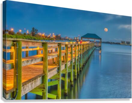   Melbourne Riverside Park Moonrise Canvas Print