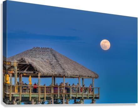 MOONRISE COCOA BEACH PIER Canvas Print