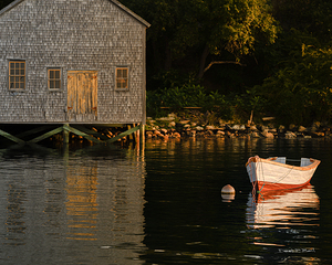 Dory skiff in morning  r45