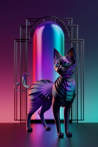 Black Cat of a futuristic Egypt