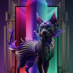 Black Cat of a futuristic Egypt