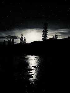 Black and white moon river