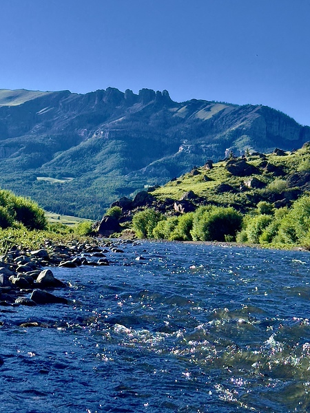 Wading the river Print