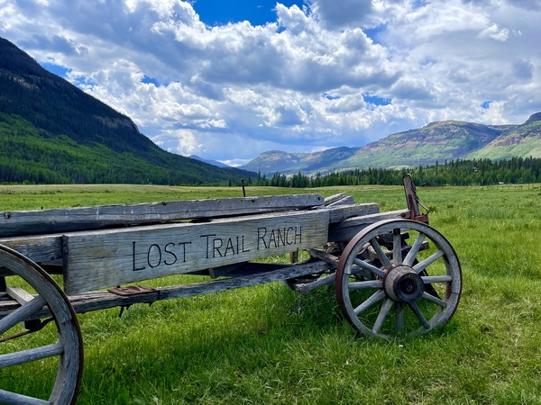 Wagons at Lost Trail by Dick Davis