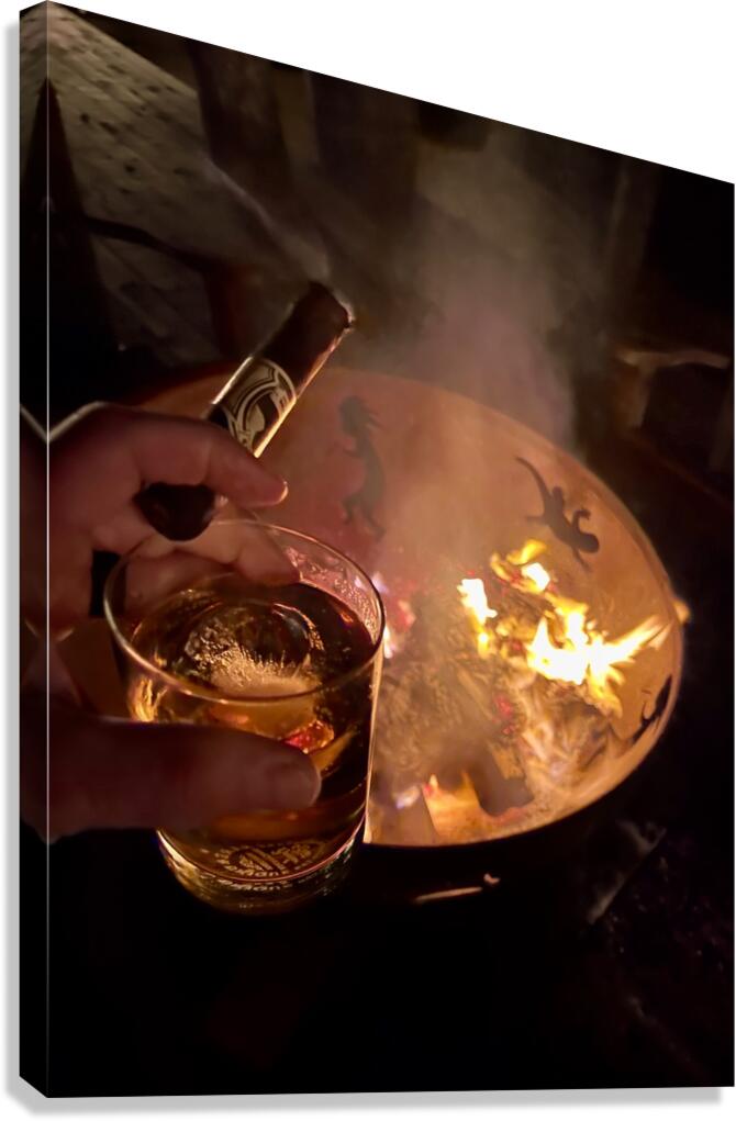 Firepit reflctions Canvas Print