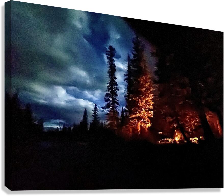 Riverside Campfire Canvas Print