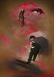 A struggle between a man and life